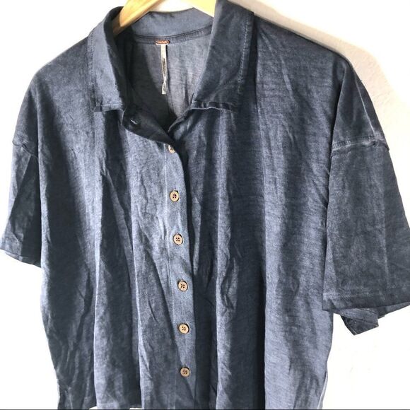 -Free People Button Up Crop Shirt NWT S - Picture 2 of 8